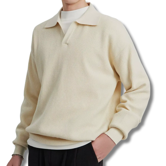 Vedette Polo Knit Sweater – Timeless Comfort – 100% Cotton