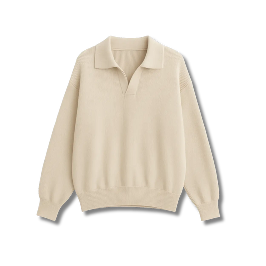 Vedette Polo Knit Sweater – Timeless Comfort – 100% Cotton