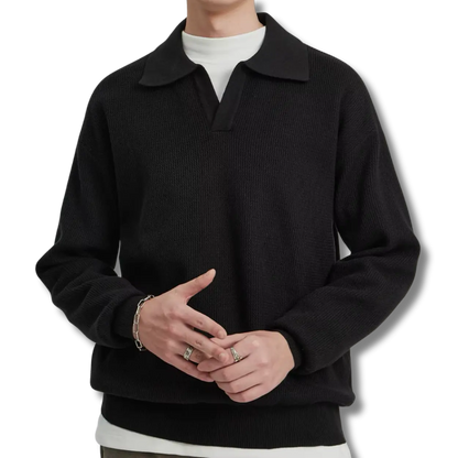 Vedette Polo Knit Sweater – Timeless Comfort – 100% Cotton